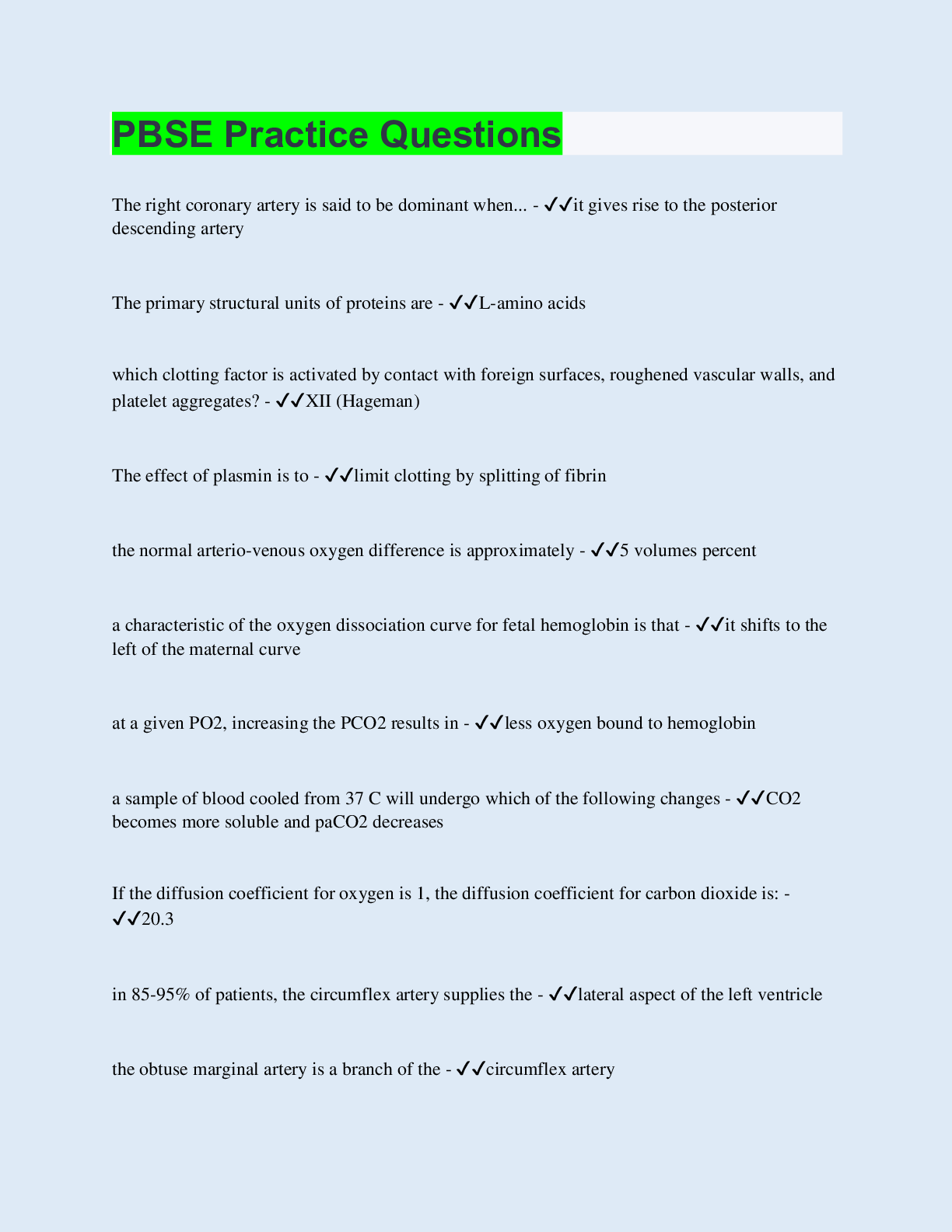 Preview image of PBSE Practice Questions document